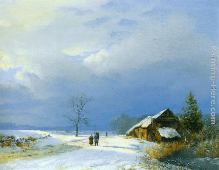 Winter in Het Gool painting - Barend Cornelis Koekkoek Winter in Het Gool art painting